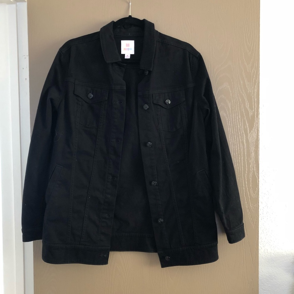 Lularoe Black Solid Jaxson Jacket Denim - image 1